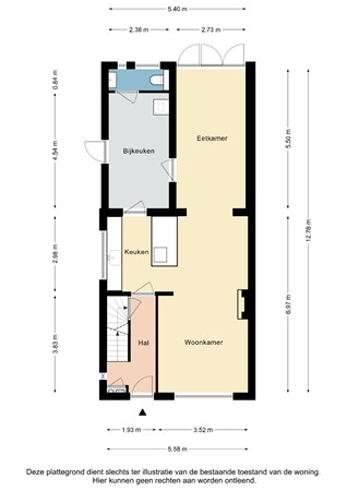 Plattegrond - Mesweg 35, 6287 BG Eys - Mesweg 35 Eys - Begane grond 2D.jpg